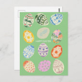 Abstrakte Minimal farbenfrohe Eier Osterreise Kart Postkarte (Vorne/Hinten)