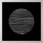 Abstrakte Minimal Stripe Circle Monochrome Art Poster (Vorne)