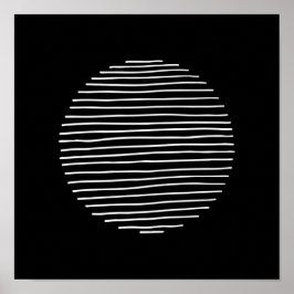 Abstrakte Minimal Stripe Circle Monochrome Art Poster