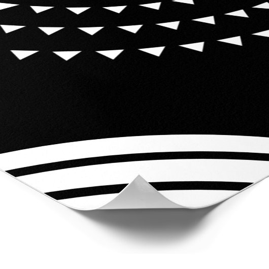 Abstrakte Minimal White Spiral, Raindrops, Kreise Poster (Ecke)