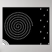 Abstrakte Minimal White Spiral, Raindrops, Kreise Poster (Vorne)