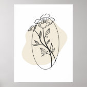 Abstrakte Minimale Boho Style Design Blumenmuster- Poster (Vorne)