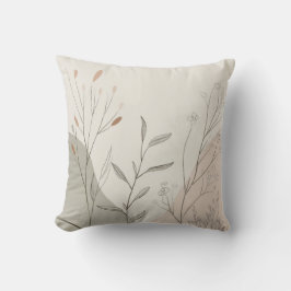Abstrakte minimale botanische Linienkunst Kissen