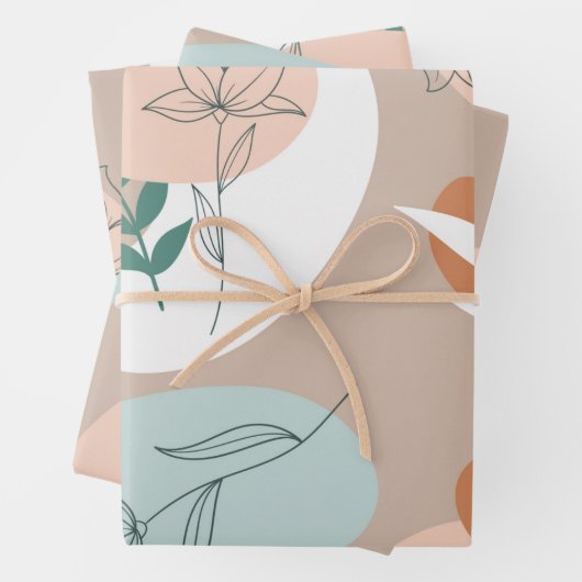 Abstrakte minimale Pastelltafel Geschenkpapier Set (Beispiel)