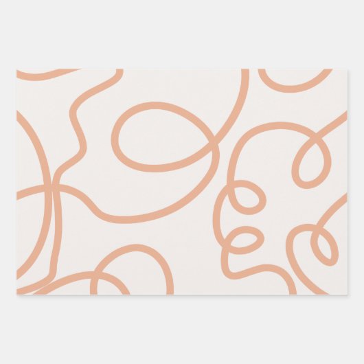 Abstrakte minimale Pinselstriche in neutraler Beig Geschenkpapier Set (Vorderseite 2)