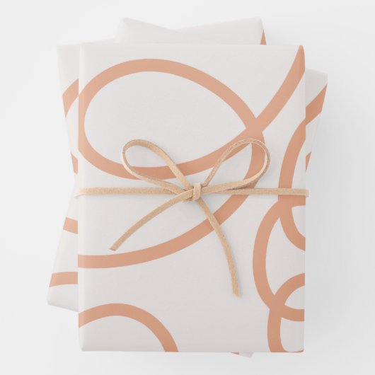 Abstrakte minimale Pinselstriche in neutraler Beig Geschenkpapier Set (Beispiel)