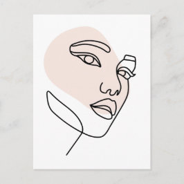 Abstrakte minimale weibliche Single Linie Art Stei Postkarte