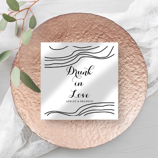 Abstrakte Minimalhochzeit Napkins Serviette