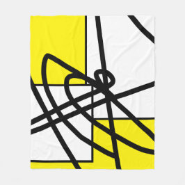 Abstrakte Minimalistiklinie Schwarz Graugelbe Deck Fleecedecke
