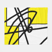 Abstrakte Minimalistiklinie Schwarz Graugelbe Deck Fleecedecke (Vorderseite (Horizontal))