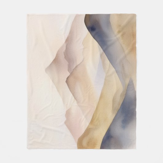 Abstrakte, minimalistisch-beige Gebirge Fleecedecke (Vorderseite)
