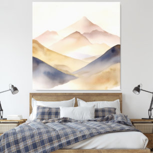 Abstrakte, minimalistisch-beige Gebirge Leinwanddruck