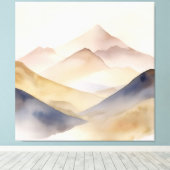 Abstrakte, minimalistisch-beige Gebirge Leinwanddruck (Insitu (Holzboden))