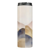 Abstrakte, minimalistisch-beige Gebirge Thermosbecher (Rückseite)