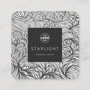 Abstrakte Minimalistische Beauty Salon Business Ca Quadratische Visitenkarte