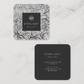 Abstrakte Minimalistische Beauty Salon Business Ca Quadratische Visitenkarte (Vorne/Hinten)