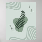 Abstrakte Minimalistische Blätter Poster (Vorne)