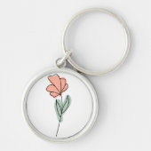 Abstrakte Minimalistische Blume Schlüsselanhänger (Vorne)
