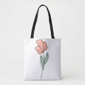 Abstrakte Minimalistische Blume Totbeutel Tasche (Vorderseite)