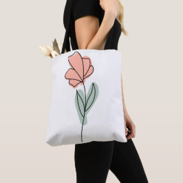 Abstrakte Minimalistische Blume Totbeutel Tasche