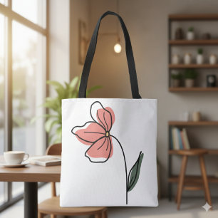Abstrakte Minimalistische Blume Totbeutel Tasche
