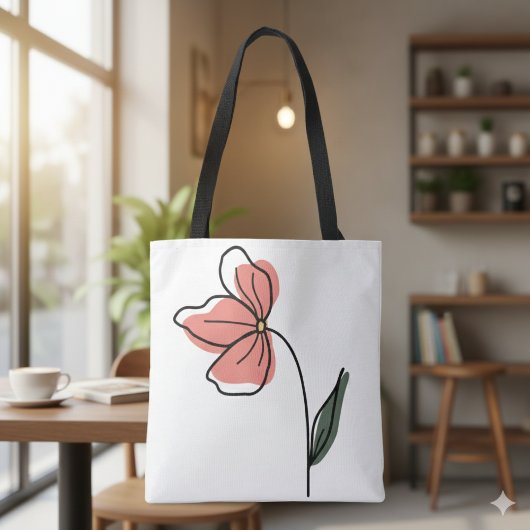 Abstrakte Minimalistische Blume Totbeutel Tasche