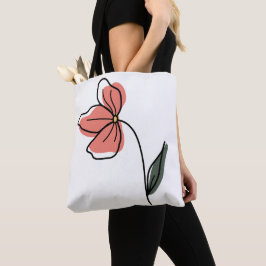 Abstrakte Minimalistische Blume Totbeutel Tasche