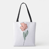 Abstrakte Minimalistische Blume Totbeutel Tasche (Rückseite)