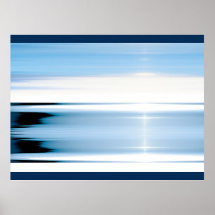 Abstrakte Minimalistische Himmel- und Meeresblues Poster