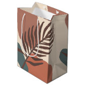 Abstrakte, minimalistische Kunst aus Palmenblätter Mittlere Geschenktüte (Rückseite Schrägansicht)