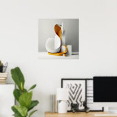 Abstrakte Minimalistische Kunst im Hintergrund Poster (Heimbüro)