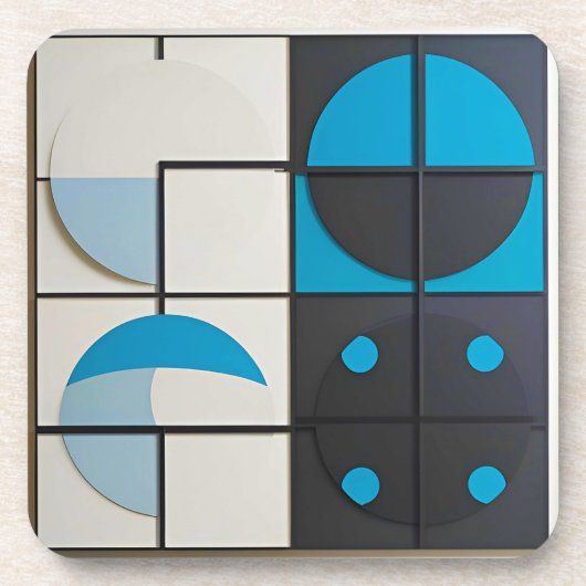 Abstrakte Minimalistische Kunst mit geometrischen  Getränkeuntersetzer (Vorderseite)