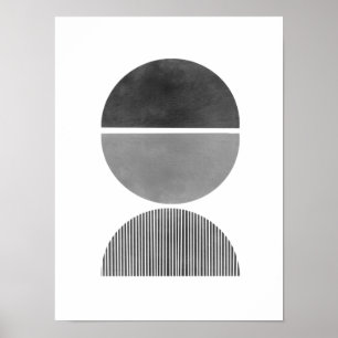 Abstrakte Minimalistische Kunst - Semi Circles 2 Poster