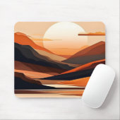 Abstrakte minimalistische Landschaft Mousepad (Mit Mouse)