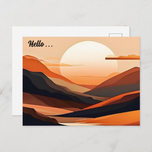 Abstrakte Minimalistische Landschaft Postkarte (Vorne/Hinten)