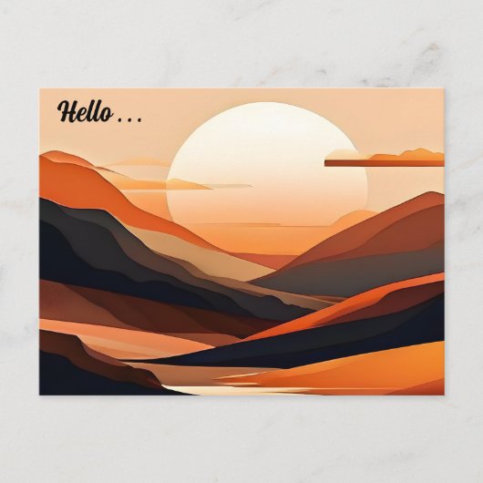 Abstrakte Minimalistische Landschaft Postkarte (Vorderseite)