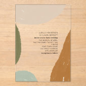 Abstrakte Minimalistische Malerei Moderne Hochzeit Acryleinladungen (Vorderseite)