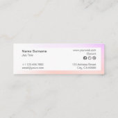 Abstrakte Minimalistische Mini Visitenkarte (Rückseite)