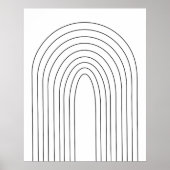Abstrakte Minimalistische Rainbow Schwarz-weiß Lin Poster (Vorne)