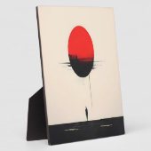 Abstrakte Minimalistische Rote Sonne und Einsamkei Fotoplatte (Seite)