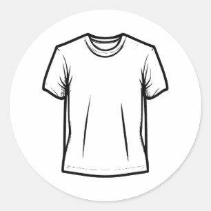 Abstrakte Minimalistische T-Shirt-Silhouette Runder Aufkleber