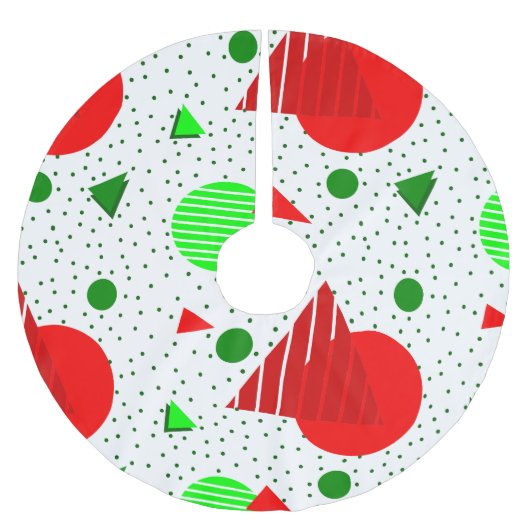 abstrakte minimalistische Weihnachtsmemphis geomet Polyester Weihnachtsbaumdecke (Vorderseite)