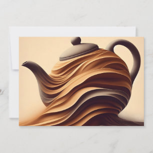 Abstrakte minimalistische Zen-Teekanne Feiertagskarte