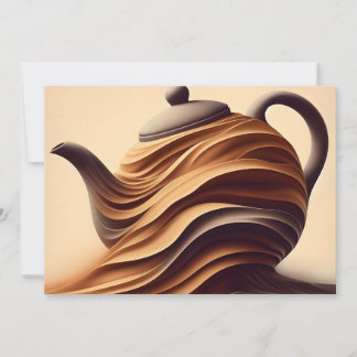 Abstrakte minimalistische Zen-Teekanne Feiertagskarte