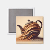 Abstrakte minimalistische Zen-Teekanne Magnet (Vorderseite/Rückseite)