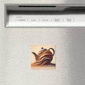 Abstrakte minimalistische Zen-Teekanne Magnet (In Situ (Geschirrspüler))