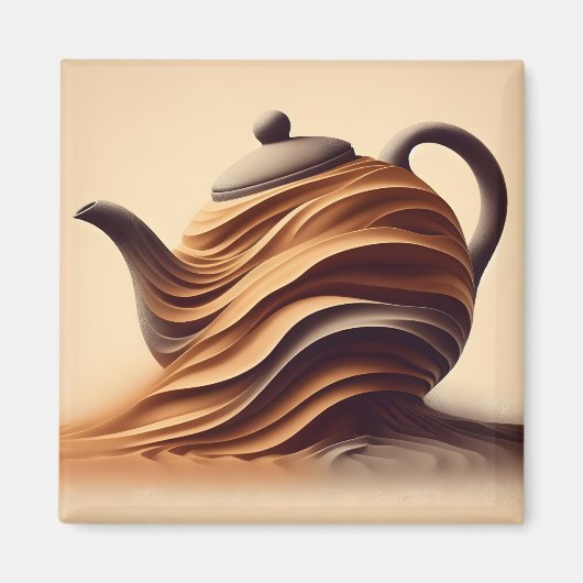 Abstrakte minimalistische Zen-Teekanne Magnet (Vorne)