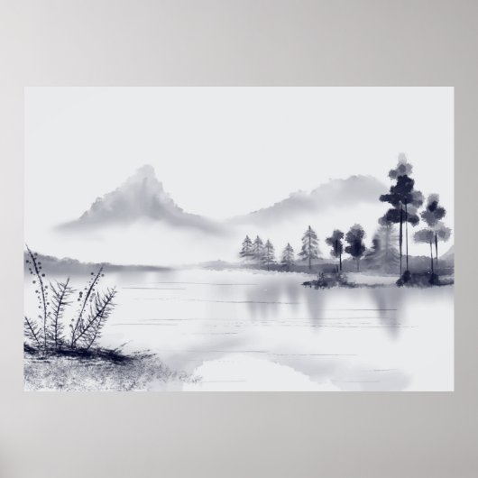 Abstrakte Minimallandschaft Poster (Vorne)