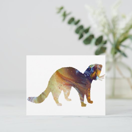 Abstrakte Mink-Silhouette Postkarte (Stehend Vorderseite)