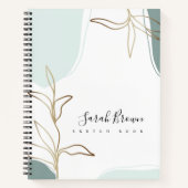 Abstrakte Minze und Moss Green Sketchbook Notizblock (Vorderseite)